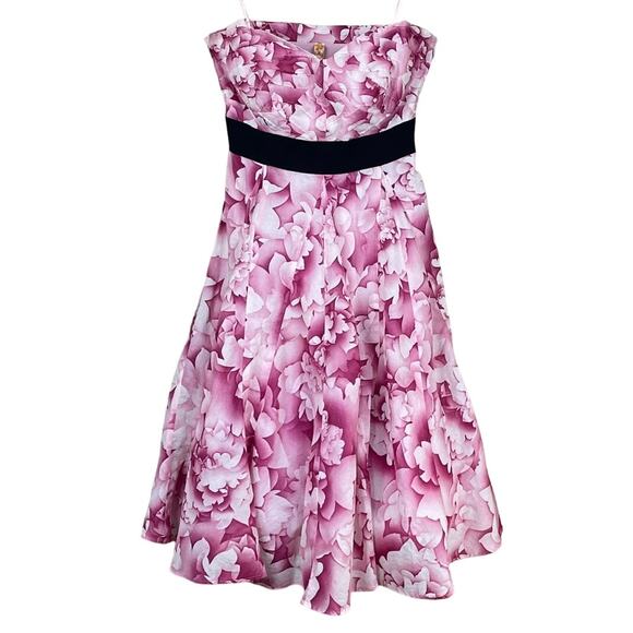 Maeve Savoy Flora Strapless Dress Full Tulle Skirt Pink Floral Size 2 - Picture 1 of 10
